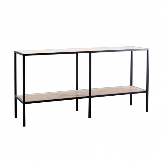 Block & Chisel, made in south africa, proudly south african, contemporary industrial wood and metal console with two shelves