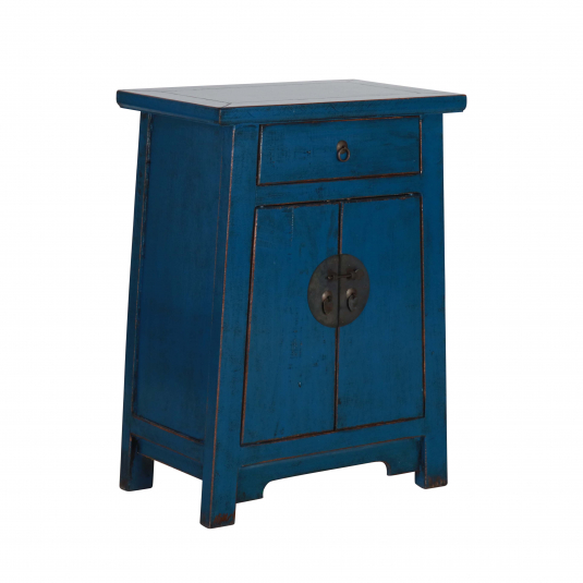 blue lacquered Chinese cabinet