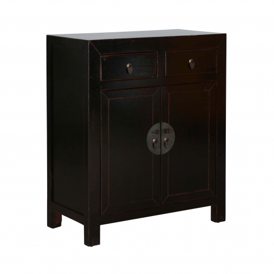 Black lacquered chinese cabinet with storage