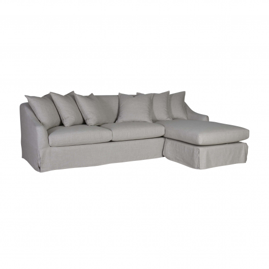 Beige interchangeable L-shape, corner sofa 