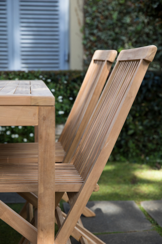 Block & Chisel teak foldable dining chair