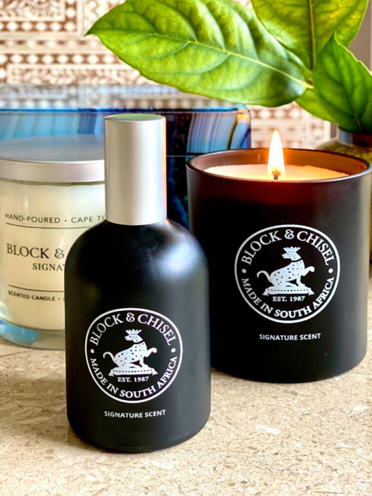 Block & Chisel signature scent collection in mat black