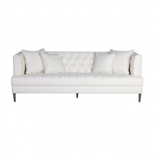 3 Seater sofa with buttoned detail in cream 