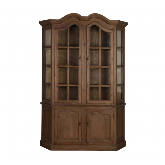 wooden french style display cabinet with cupboard storage