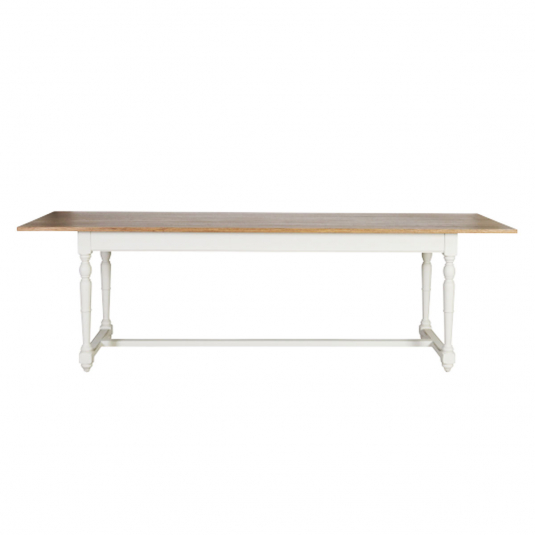 Block and chisel dining table antique white weathered oak