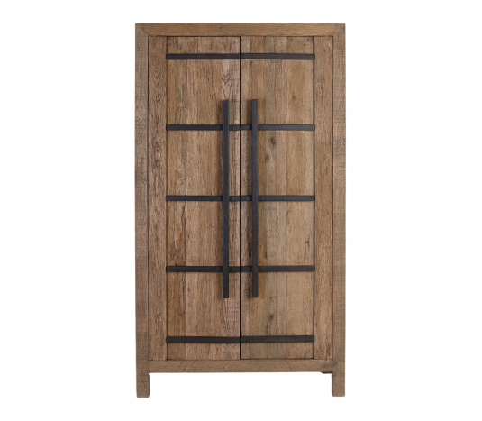 rustic 2 door cabinet with metal detail