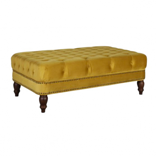 nance tufted ottoman in gold