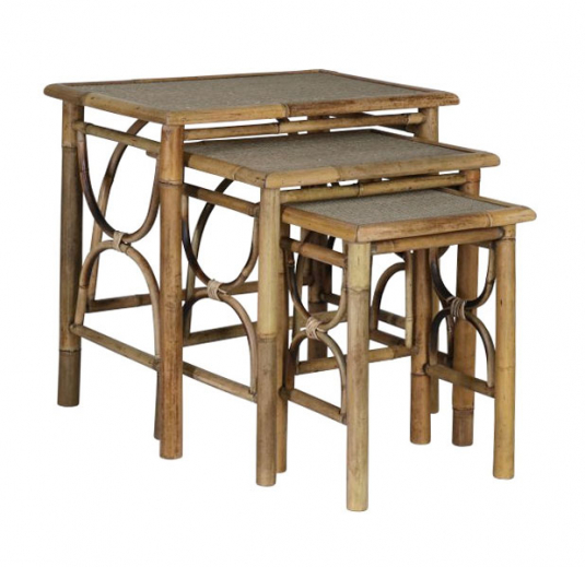 Terry Nesting Tables made from bamboo and plywood 