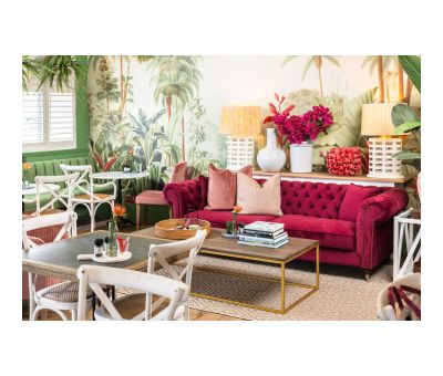 Lillian coffee table with gold base and antique weathered top