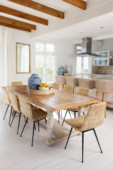 Block & Chisel two tone weathered oak dining table with antique white base