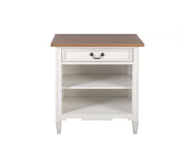 Block & Chisel weathered oak bedside table with antique white base