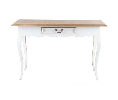 Block & Chisel weathered oak writing table with antique white base