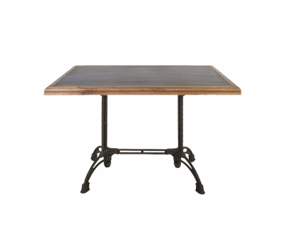Cafe table with iron base and zinc top 6 seater