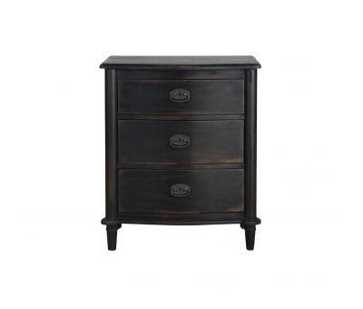 3 drawer pedestal in black Amsterdam collection 