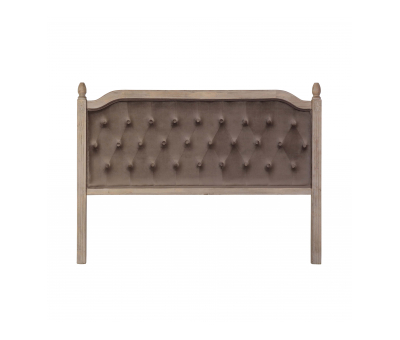 French style headboard in taupe velvet with button detail