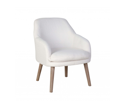 Block and chisel chair in white fleece