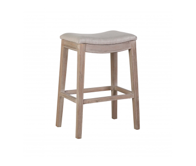 block and chisel barstool with linen seat