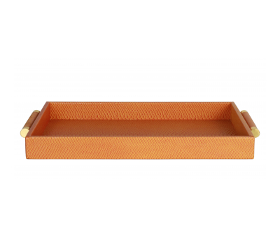 orange pu snake skin print tray