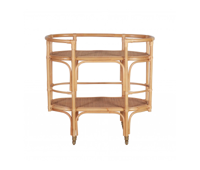 Cane and rattan drinks trolley 