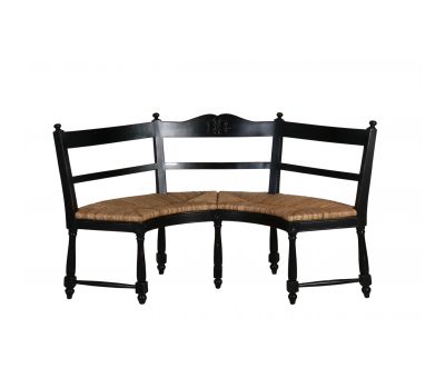 Black corner farmhouse bench Bramble collection 