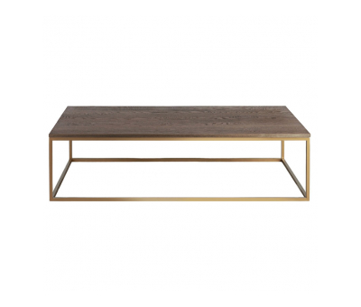 Lillian coffee table with gold base and antique weathered top