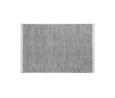 Block & Chisel white/black wool rug with white trim