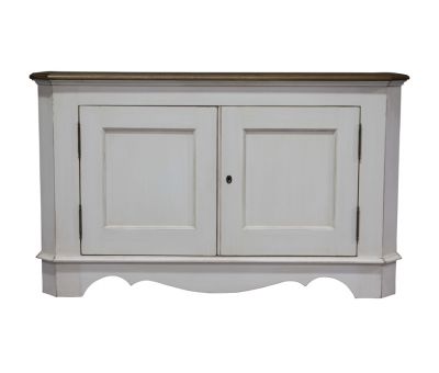 Block & Chisel antique weathered oak cupboard with antique white base