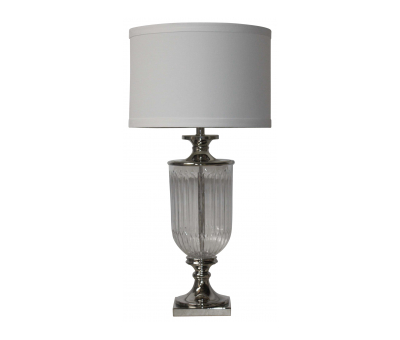 Block & Chisel table lamp with cut crystal glass base