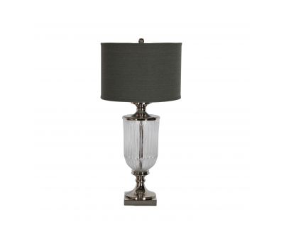 Block & Chisel lamp base with grey linen shade