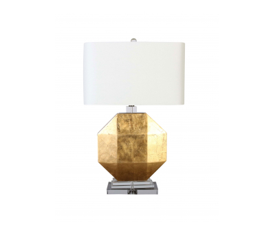 Block & Chisel crystal, iron and MDF lamp with white linen shade