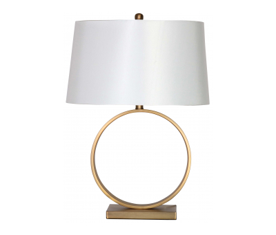 Block & Chisel antique gold lamp with ivory satin shade