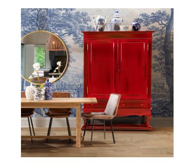 block and chisel shanghai drinks cabinet oriental red