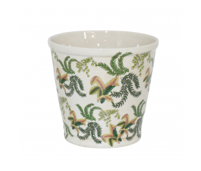 Ceramic planter with fern print 