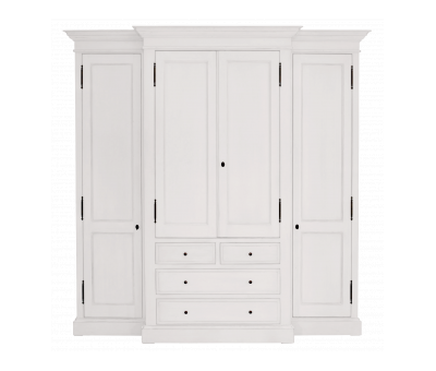 Block & Chisel antique white breakfront closet 