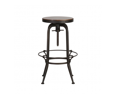 metal and wood industrial barstool with out back 