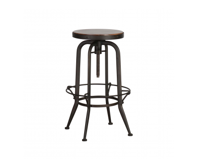 metal and wood industrial barstool with out back 