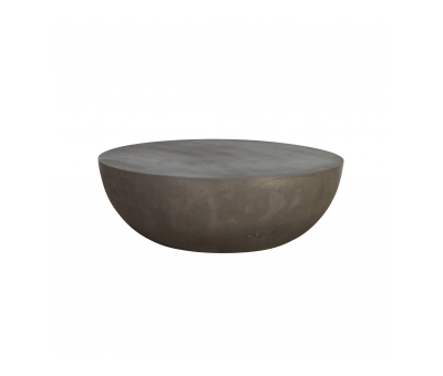 Semi-circular coffee table in a cement finish
