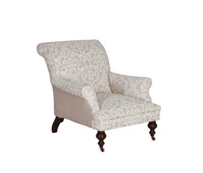 Limited edition armchair in damask cream fabric 