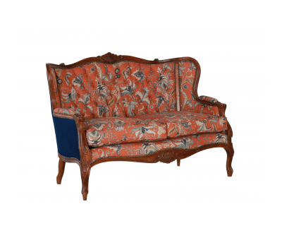 limited edition sofa with carved wooden frame