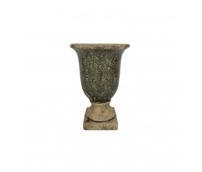 Block and chisel cement green urn