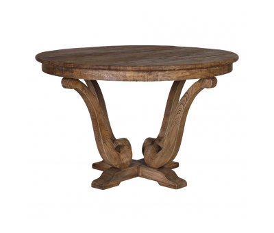 Old elm round dining table Château collection