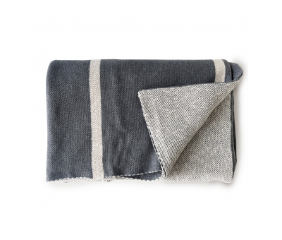 knitted throw grey block