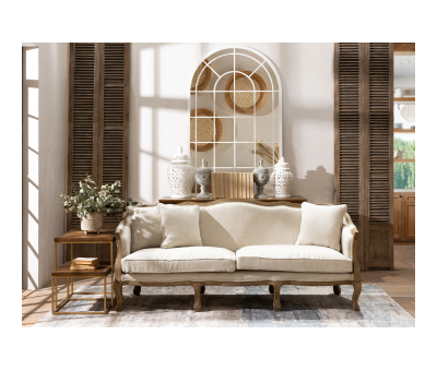 Cream french style seater with cabriole legs