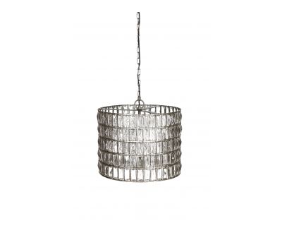 silver and glass chandelier 