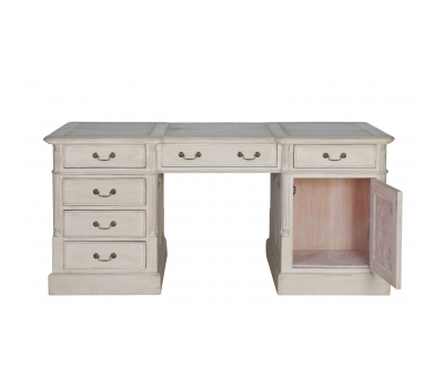 Limited edition office desk with drawers in antique white