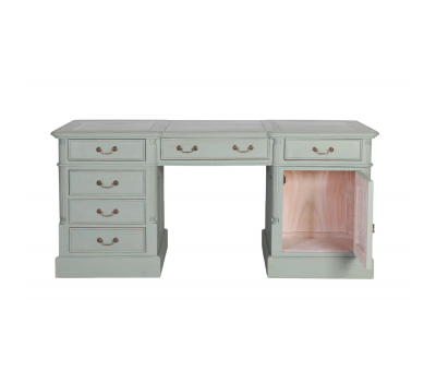 Duck egg painted limited edition office desk with drawers