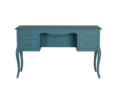 Teal painted french style desk with drawers