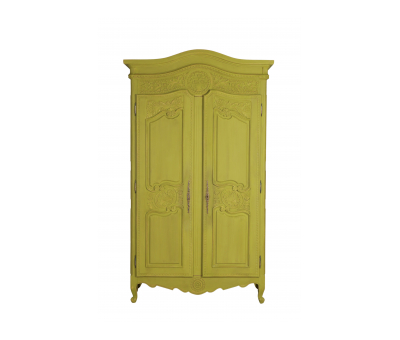 French styled painted double door armoire