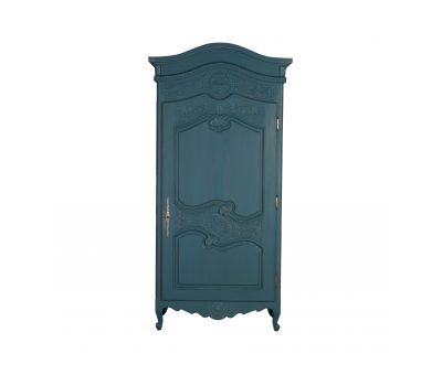 Block and chisel armoire in teal 