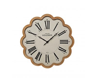 Block and chisel round scalloped clock